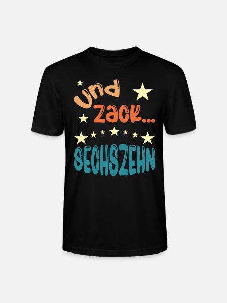 Und zack Sechszehn - Stanley/Stella Unisex Bio-T-Shirt CRAFTER - Schwarz