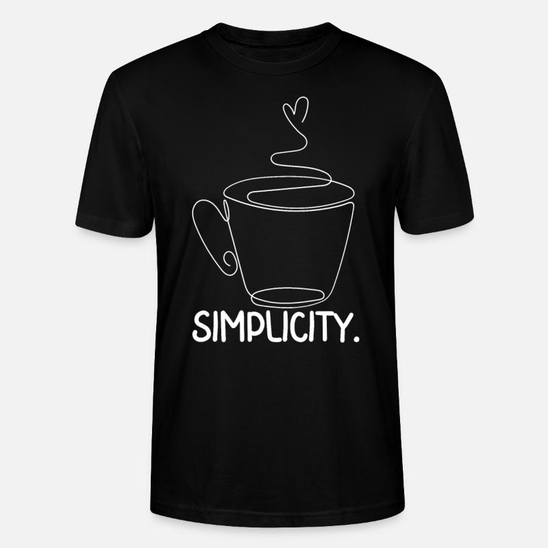 One Line Kaffee - Stanley/Stella Unisex Bio-T-Shirt CRAFTER - Schwarz
