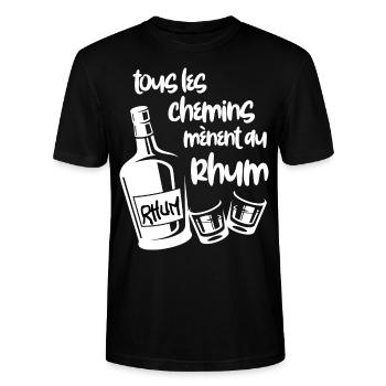 Le Bon Rhum De Papa Cadeau Humour - T-shirt bio CRAFTER Stanley Stella Unisexe - noir - Devant - Alina (178cm) & Michal (187cm)