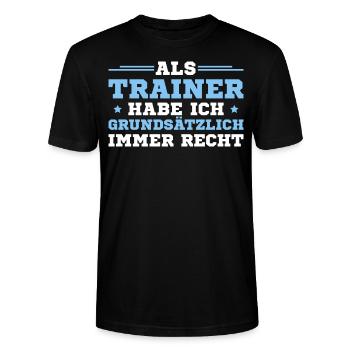 Fußballverein Handball Personal Trainer - Stanley/Stella Unisex Bio-T-Shirt CRAFTER - Schwarz - Vorne - Alina (178cm) & Michal (187cm)