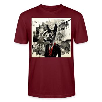 Meet Anubis - Stanley/Stella CRAFTER Unisex Organic T-Shirt - burgundy - Front - Alina (178cm) & Michal (187cm)