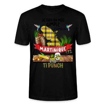 Martinique Ti Punch Rhum Antilles Madras - T-shirt bio CRAFTER Stanley Stella Unisexe - noir - Devant - Alina (178cm) & Michal (187cm)
