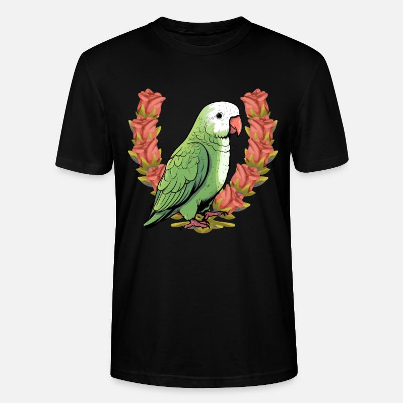 Perroquets Perroquet Anniversaire Roses Oiseau - T-shirt bio CRAFTER Stanley Stella Unisexe - noir