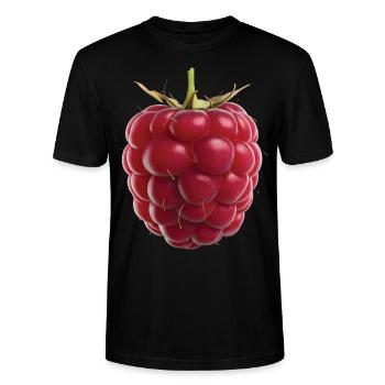 Himbeere Frucht Geschenk - Stanley/Stella Unisex Bio-T-Shirt CRAFTER - Schwarz - Vorne - Alina (178cm) & Michal (187cm)