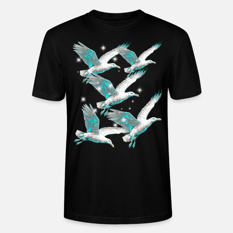 Maritim Möwe Möwen Seevögel - Stanley/Stella Unisex Bio-T-Shirt CRAFTER - Schwarz