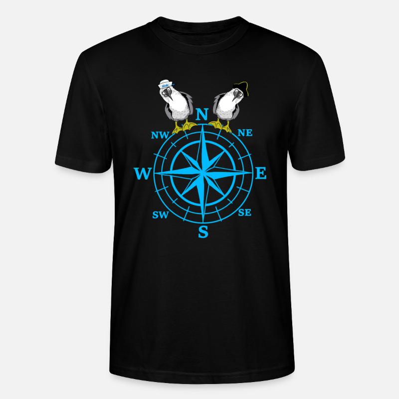 maritim Kompass Möwen Möwe - Stanley/Stella Unisex Bio-T-Shirt CRAFTER - Schwarz