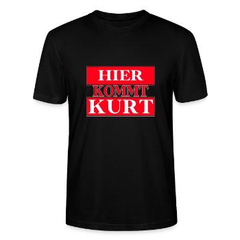 Hier kommt kurt - Stanley/Stella Unisex Bio-T-Shirt CRAFTER - Schwarz - Vorne - Alina (178cm) & Michal (187cm)
