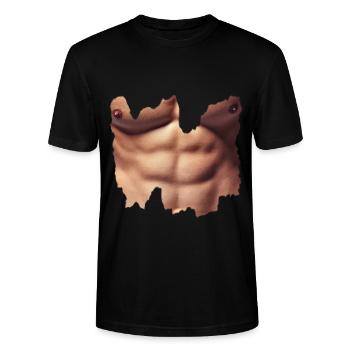 Fake Sixpack - Stanley/Stella CRAFTER Unisex Organic T-Shirt - black - Front - Alina (178cm) & Michal (187cm)