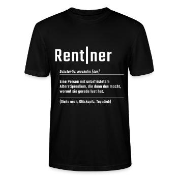 Rentner Wörterbuch,Definition Lexikon Rente - Stanley/Stella Unisex Bio-T-Shirt CRAFTER - Schwarz - Vorne - Alina (178cm) & Michal (187cm)
