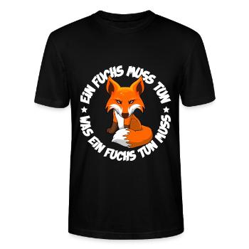 Ein Fuchs muss tun was ein Fuchs tun muss - Stanley/Stella Unisex Bio-T-Shirt CRAFTER - Schwarz - Vorne - Alina (178cm) & Michal (187cm)