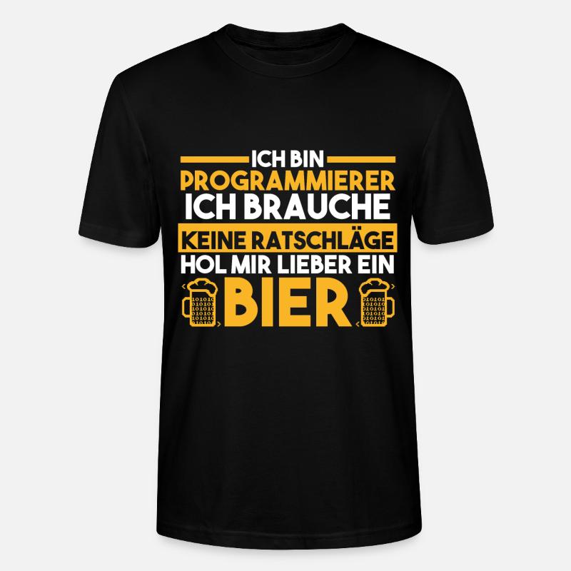 Programmieren Entwickler Coder Bier Programmierer - Stanley/Stella Unisex Bio-T-Shirt CRAFTER - Schwarz