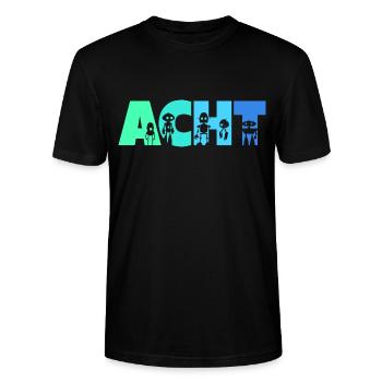 8. Geburtstag Robotik Technik 8 Jahre Roboter - Stanley/Stella Unisex Bio-T-Shirt CRAFTER - Schwarz - Vorne - Alina (178cm) & Michal (187cm)