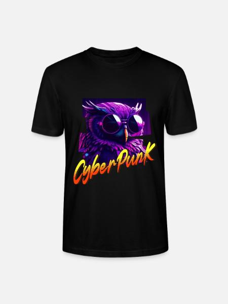 Cyberpunk Owl - Stanley/Stella CRAFTER Unisex Organic T-Shirt - black