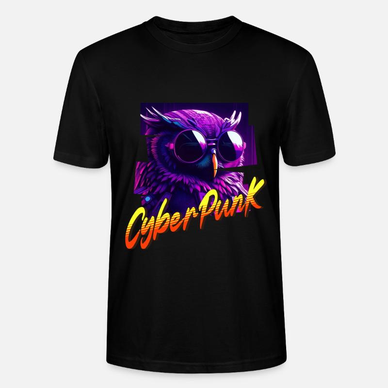 Cyberpunk-Eule - Stanley/Stella Unisex Bio-T-Shirt CRAFTER - Schwarz