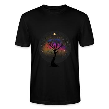 Baum im Universum - Stanley/Stella Unisex Bio-T-Shirt CRAFTER - Schwarz - Vorne - Alina (178cm) & Michal (187cm)