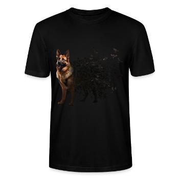 Deutscher Schäferhund - Stanley/Stella Unisex Bio-T-Shirt CRAFTER - Schwarz - Vorne - Alina (178cm) & Michal (187cm)