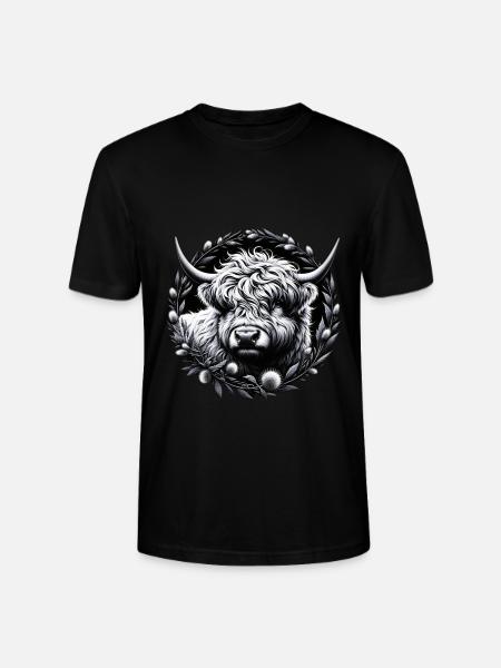 Monochromes Hochlandrind - Stanley/Stella Unisex Bio-T-Shirt CRAFTER - Schwarz