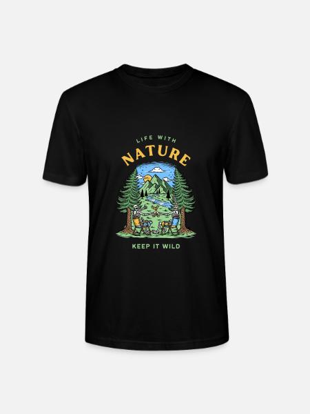 life with nature - Stanley/Stella CRAFTER Unisex Organic T-Shirt - black