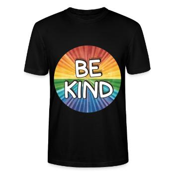 LGBTQ Be Kind - Stanley/Stella Unisex Bio-T-Shirt CRAFTER - Schwarz - Vorne - Alina (178cm) & Michal (187cm)
