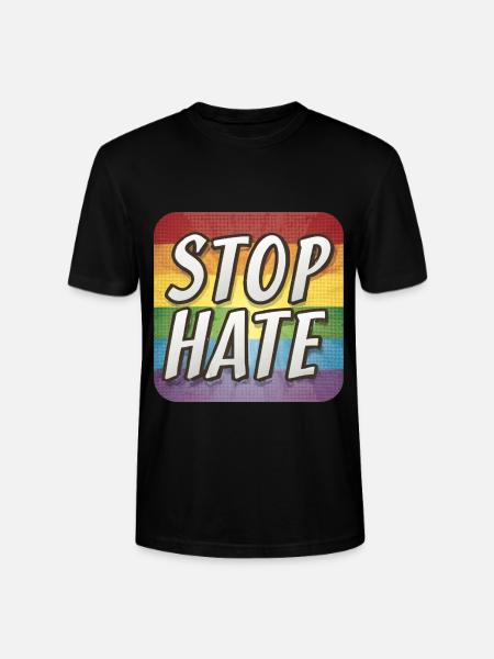 LGBTQ Stop Hate - Stanley/Stella CRAFTER Unisex Organic T-Shirt - black