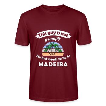 Vacances à Madère - T-shirt bio CRAFTER Stanley Stella Unisexe - bordeaux - Devant - Alina (178cm) & Michal (187cm)