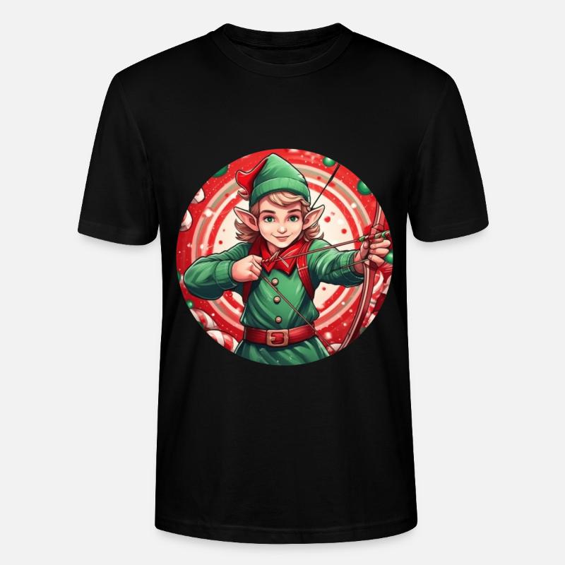 Weihnachtself Bogenschießen - Stanley/Stella Unisex Bio-T-Shirt CRAFTER - Schwarz