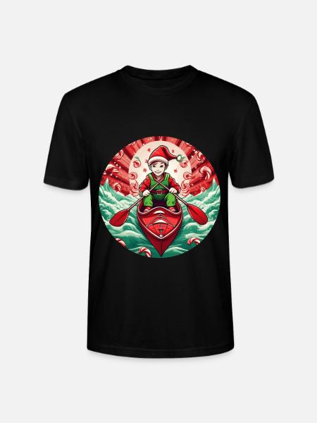 Weihnachtself Kajakfahren - Stanley/Stella Unisex Bio-T-Shirt CRAFTER - Schwarz