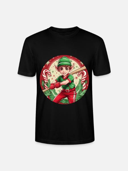 Christmas Elf baseball - Stanley/Stella CRAFTER Unisex Organic T-Shirt - black