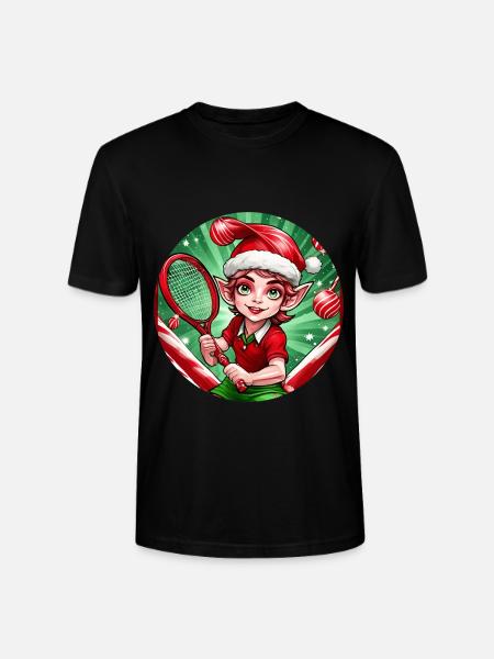 Christmas Elf Tennis - Stanley/Stella CRAFTER Unisex Organic T-Shirt - black