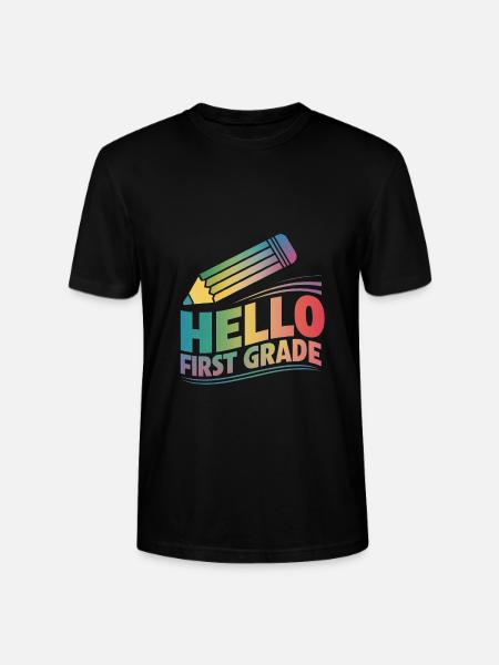Hello First Grade - Stanley/Stella CRAFTER Unisex Organic T-Shirt - black