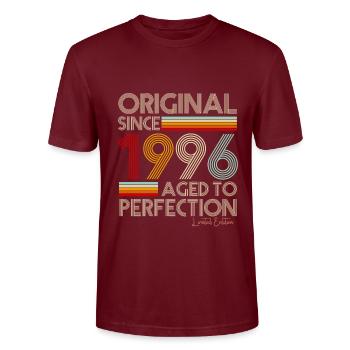 1996 - Stanley/Stella CRAFTER Unisex Organic T-Shirt - burgundy - Front - Alina (178cm) & Michal (187cm)