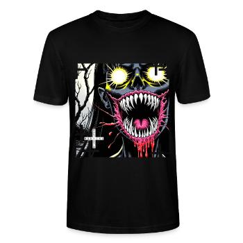 Monster #101 Sonne - Stanley/Stella Unisex Bio-T-Shirt CRAFTER - Schwarz - Vorne - Alina (178cm) & Michal (187cm)