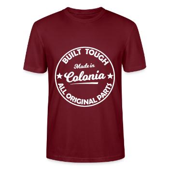 Les fans de Colonia - T-shirt bio CRAFTER Stanley Stella Unisexe - bordeaux - Devant - Alina (178cm) & Michal (187cm)