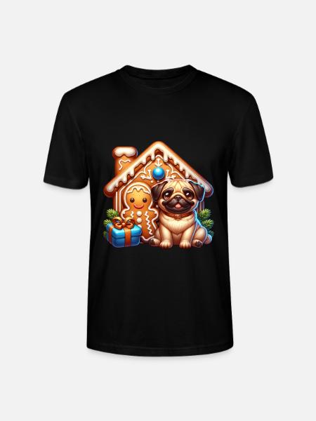 Mops Lebkuchen - Stanley/Stella Unisex Bio-T-Shirt CRAFTER - Schwarz