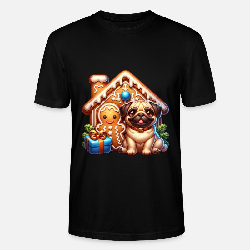 Mops Lebkuchen - Stanley/Stella Unisex Bio-T-Shirt CRAFTER - Schwarz