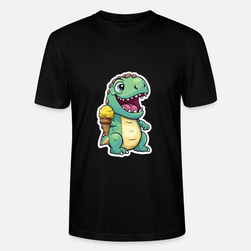 Dino isst Eis - Stanley/Stella Unisex Bio-T-Shirt CRAFTER - Schwarz