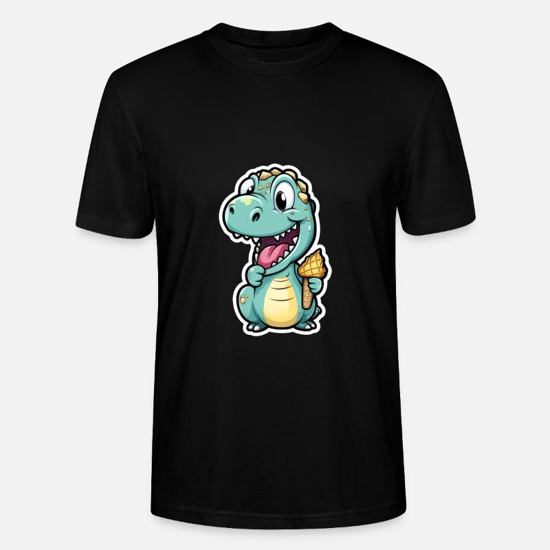 Dino isst Eis - Stanley/Stella Unisex Bio-T-Shirt CRAFTER - Schwarz