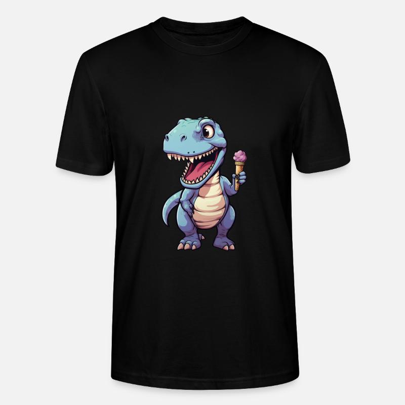 Dino isst Eis - Stanley/Stella Unisex Bio-T-Shirt CRAFTER - Schwarz