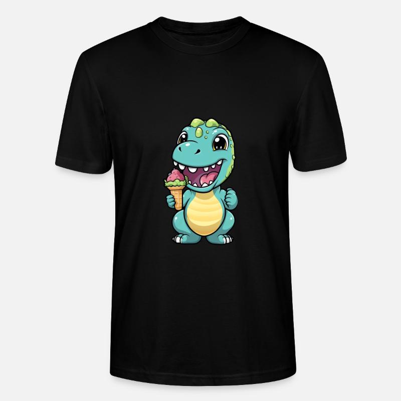 Dino isst Eis - Stanley/Stella Unisex Bio-T-Shirt CRAFTER - Schwarz
