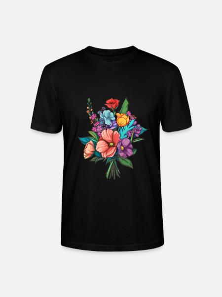 Bouquet Flowers Blossoms - Stanley/Stella CRAFTER Unisex Organic T-Shirt - black