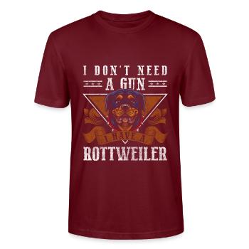 Rottweiler Diensthund Herrchen Mut - Stanley/Stella Unisex Bio-T-Shirt CRAFTER - Burgunderrot - Vorne - Alina (178cm) & Michal (187cm)