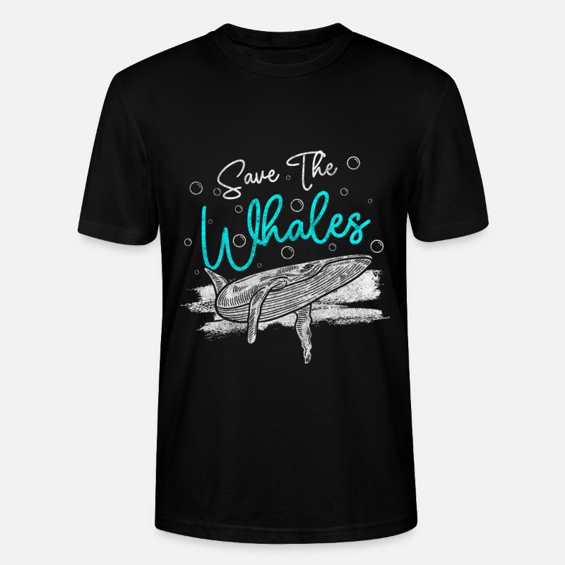Baleine Mer Créatures Lac - T-shirt bio CRAFTER Stanley Stella Unisexe - noir
