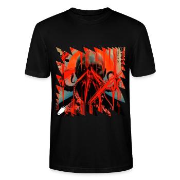 Monster #112 Vision - Stanley/Stella CRAFTER Unisex Organic T-Shirt - black - Front - Alina (178cm) & Michal (187cm)