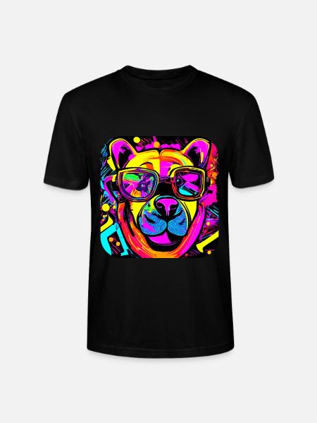 Neon Style Bear Neon Sign - Stanley/Stella CRAFTER Unisex Organic T-Shirt - black