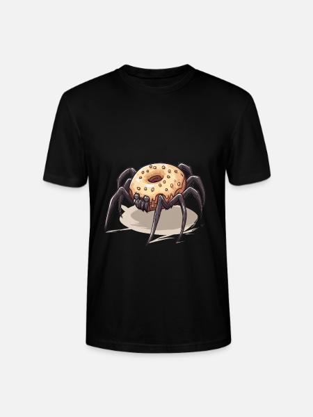 Donut Spider Funny Creative Motif - Stanley/Stella CRAFTER Unisex Organic T-Shirt - black