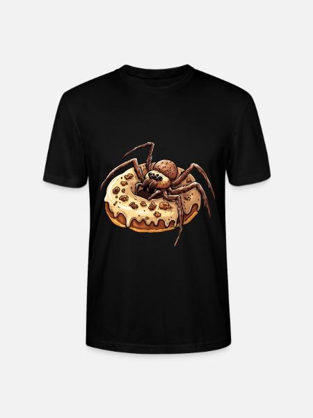 Donut Spider Funny Creative Motif - Stanley/Stella CRAFTER Unisex Organic T-Shirt - black