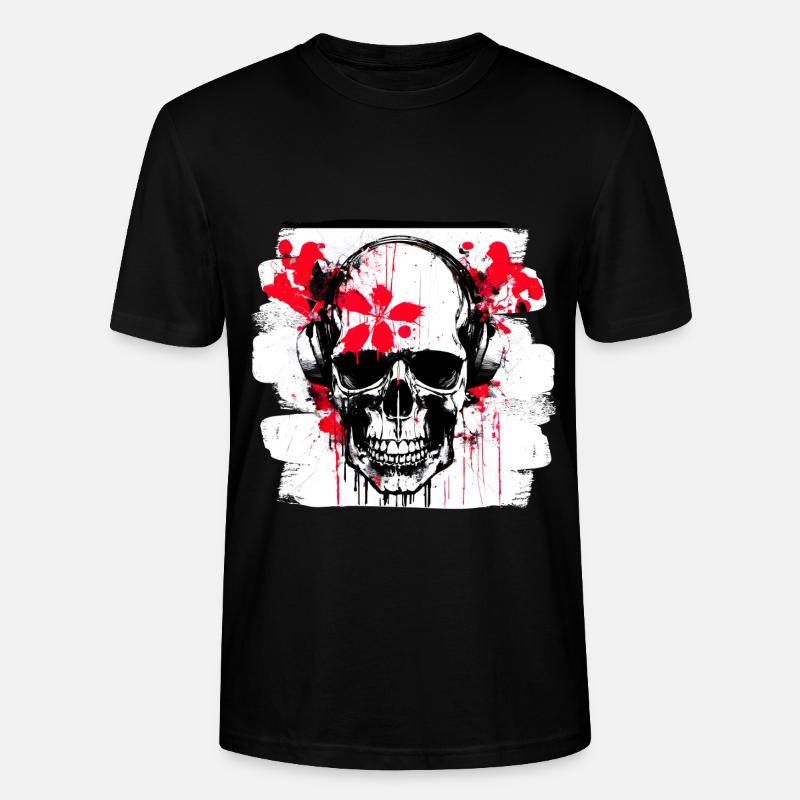 crâne éclaboussure trash polka tattoo - T-shirt bio CRAFTER Stanley Stella Unisexe - noir