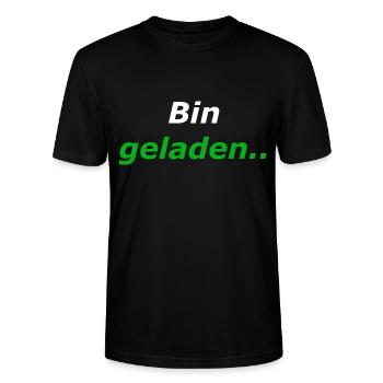 I'm loaded.. Electric Car Driver Saying 2021 - Stanley/Stella CRAFTER Unisex Organic T-Shirt - black - Front - Alina (178cm) & Michal (187cm)