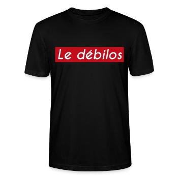 Le débilos gros déglingo humour beauf marrant - T-shirt bio CRAFTER Stanley Stella Unisexe - noir - Devant - Alina (178cm) & Michal (187cm)
