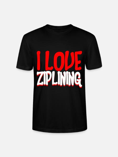 I Love Ziplining 2 - Stanley/Stella Unisex Bio-T-Shirt CRAFTER - Schwarz